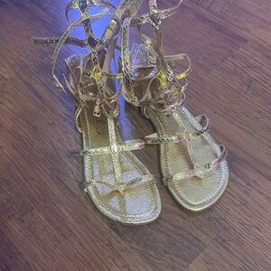 Gold Strappy Sandals